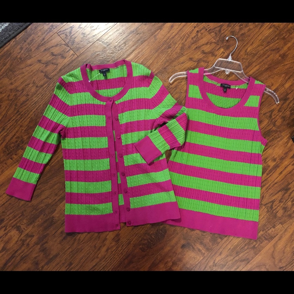 Talbots Petite Spring Sweater Twinset MP M